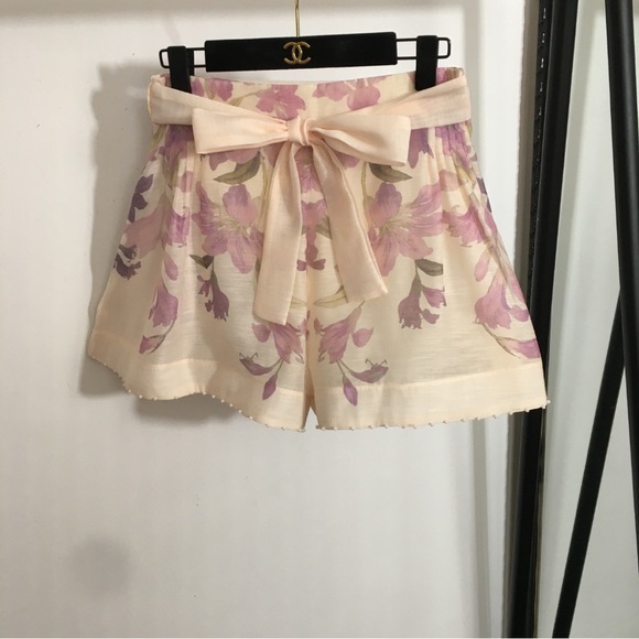 ZIMMERMANN Floral Two Piece Set Blouse & Shorts Lightweight Beach Spring - Picture 6 of 7